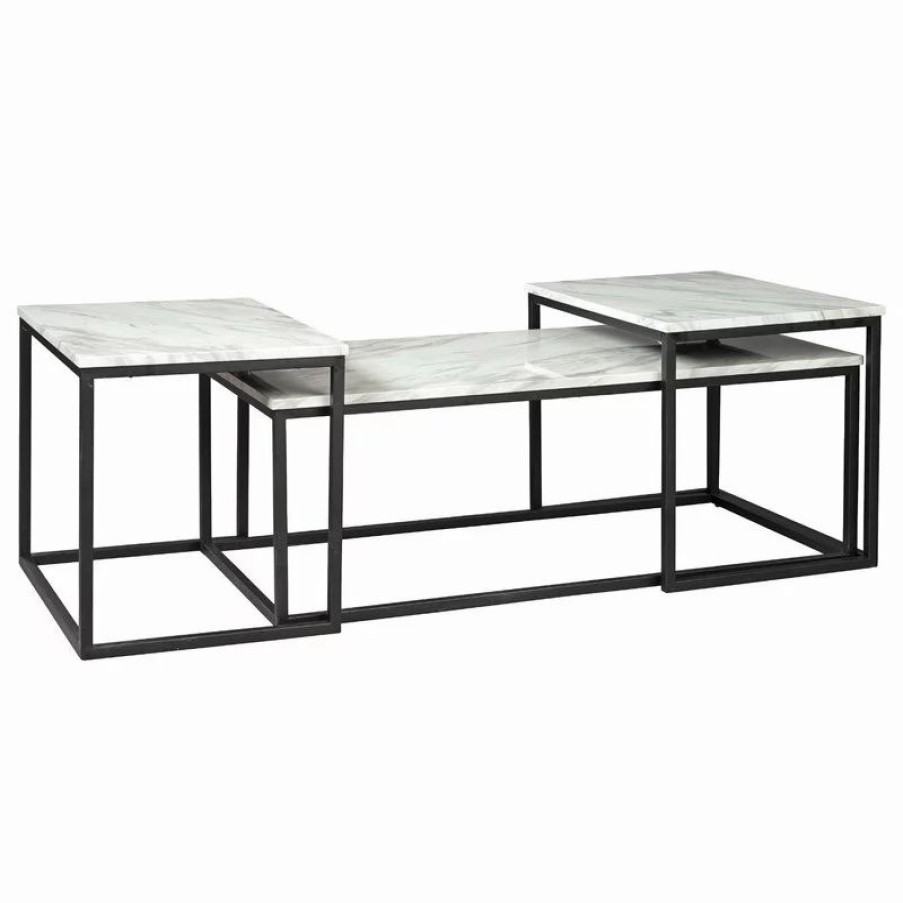 Coffee & Accent Tables * | Ashley Furniture Industries Donnesta Gray/Black Occasional 3-Piece Table, Set