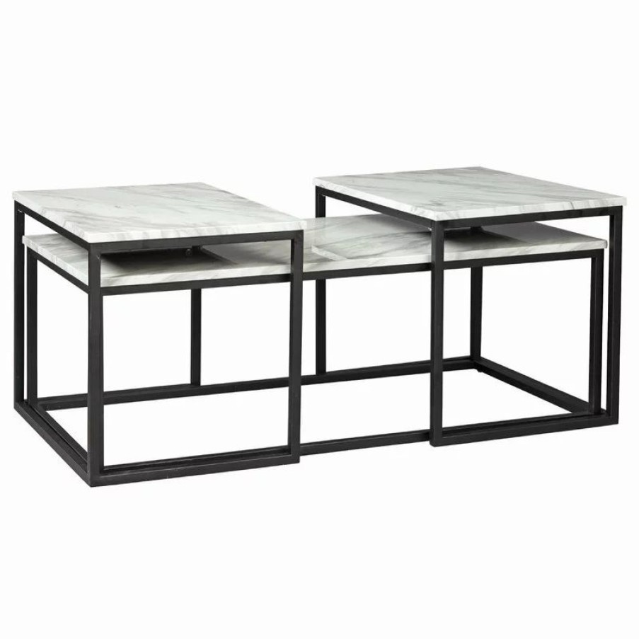 Coffee & Accent Tables * | Ashley Furniture Industries Donnesta Gray/Black Occasional 3-Piece Table, Set