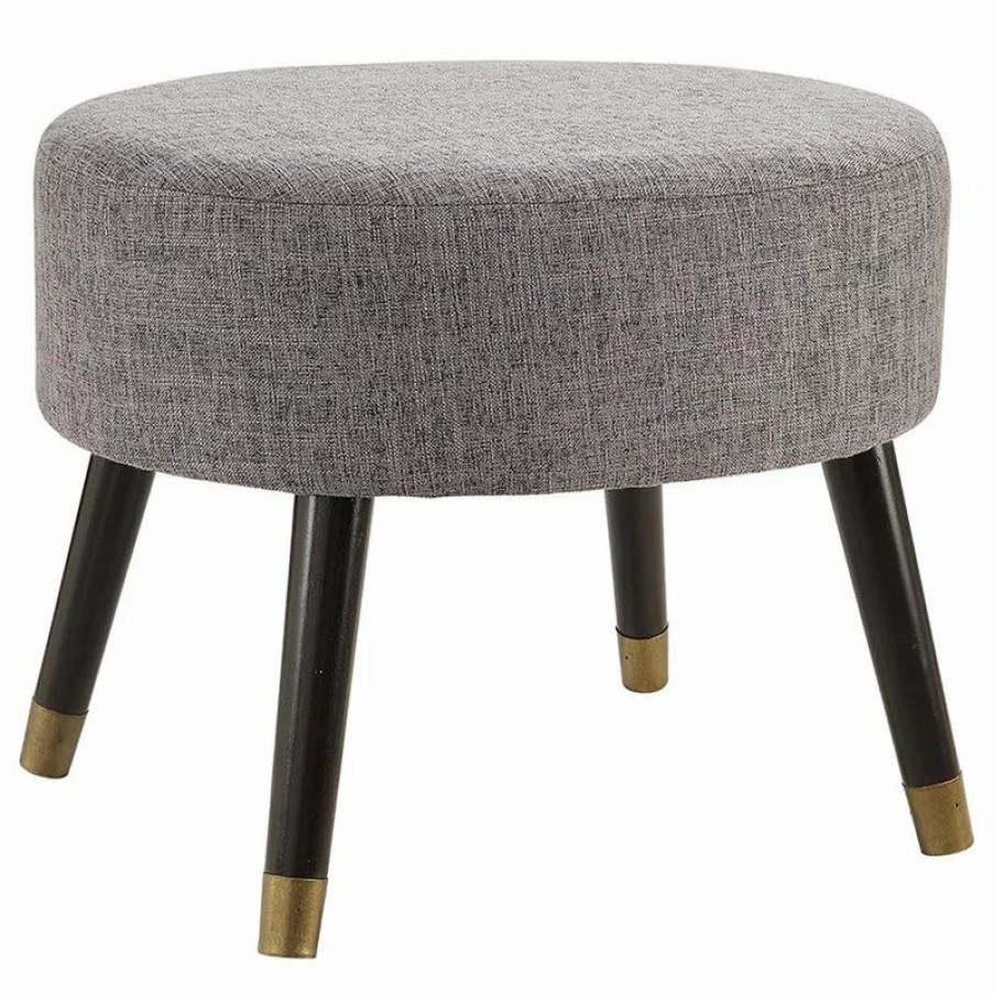 Footstools & Ottomans * | Convenience Concepts Designs4Comfort Mid-Century Ottoman Stool In Gray Fabric