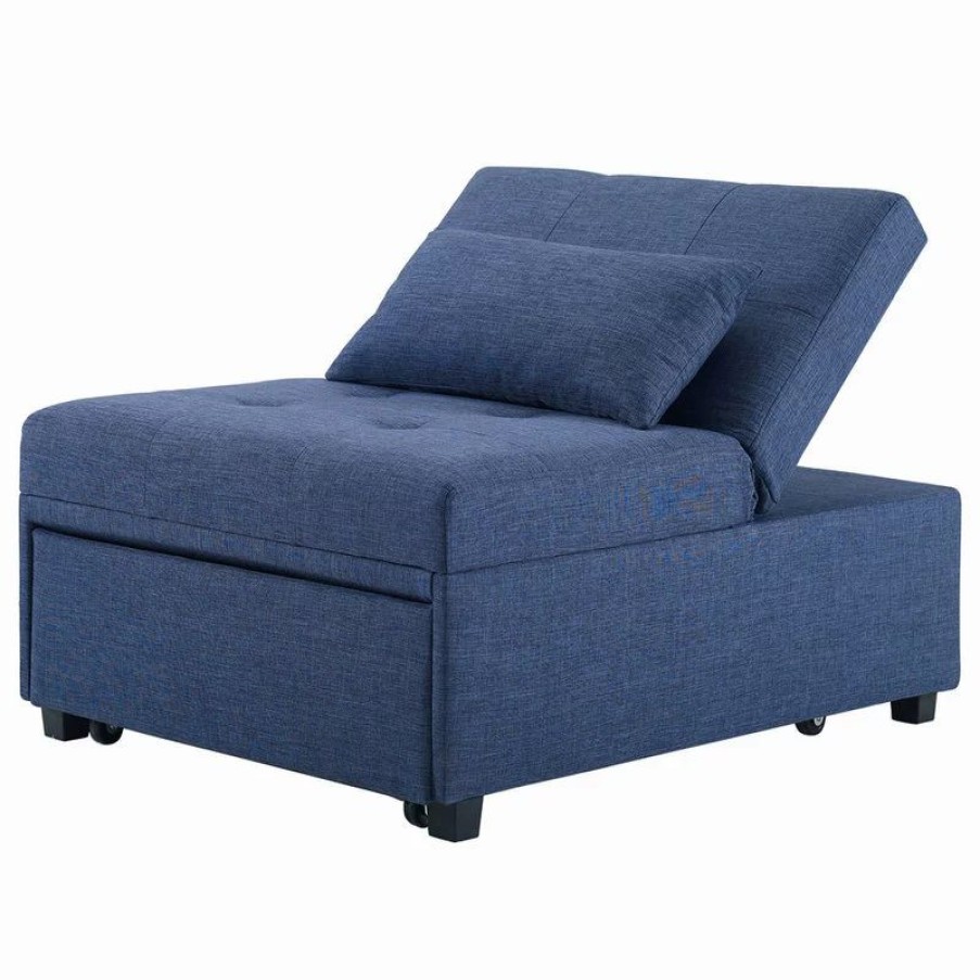 Sofas & Sectionals * | Powell Furniture Powell Boone Sofa Bed With Blue Finish D1099S17Bl