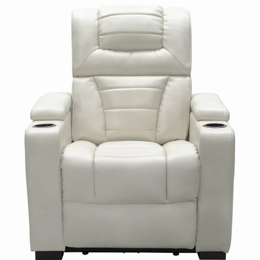 Chairs * | Abbyson Living Genesis Theatre Power Recliner, Ivory