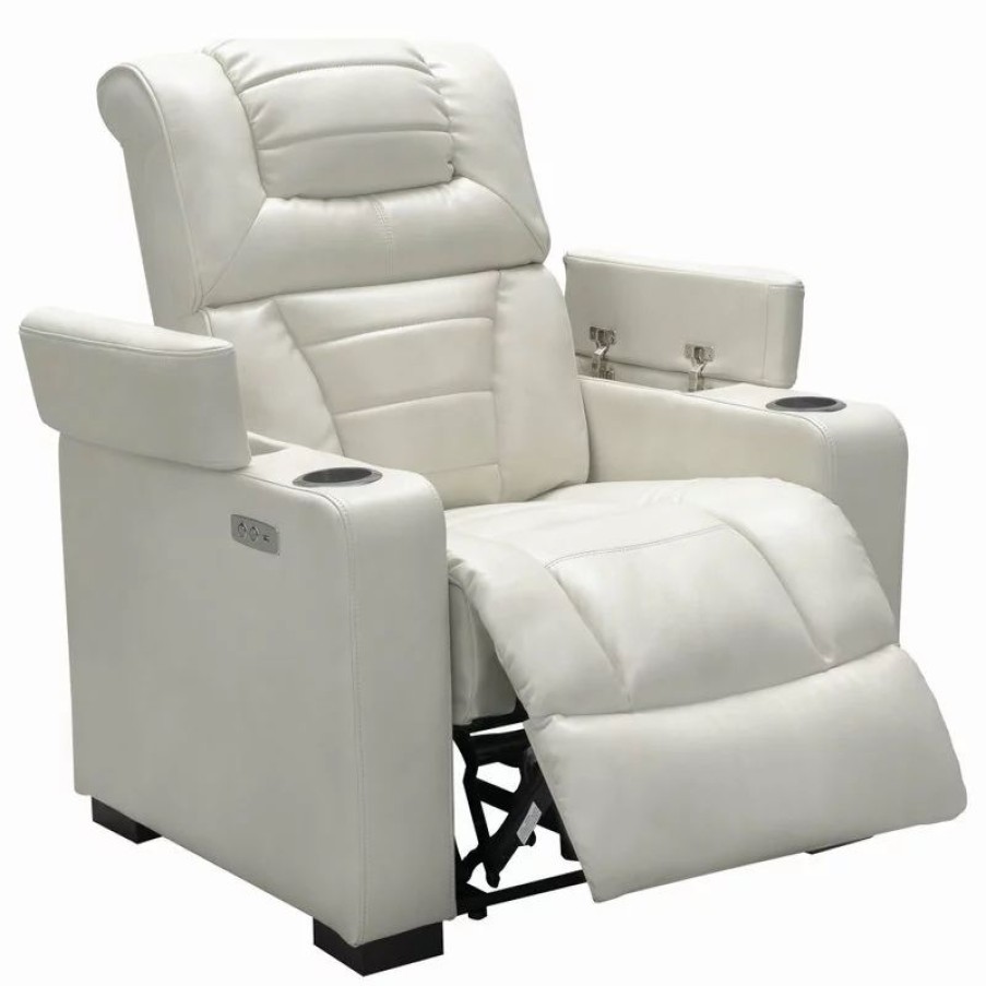 Chairs * | Abbyson Living Genesis Theatre Power Recliner, Ivory