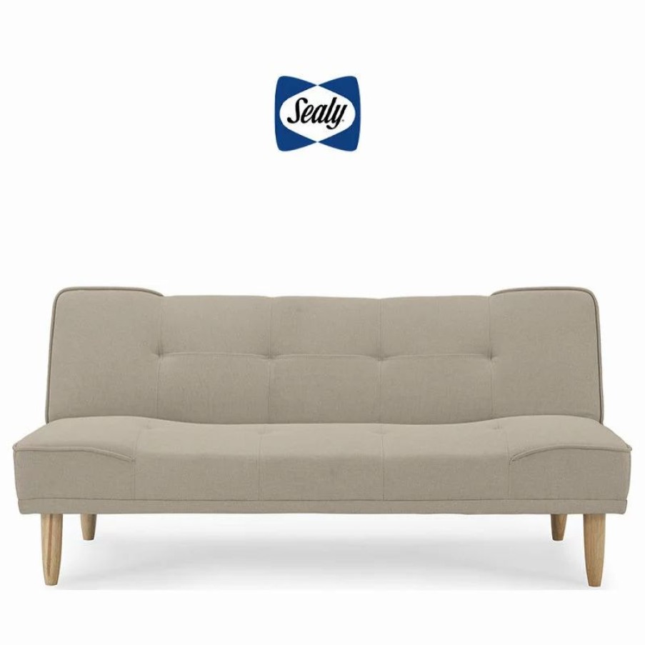 Sofas & Sectionals * | Miami Sofa Convertible In Heavenly Linen By Sealy Sofa Convertibles