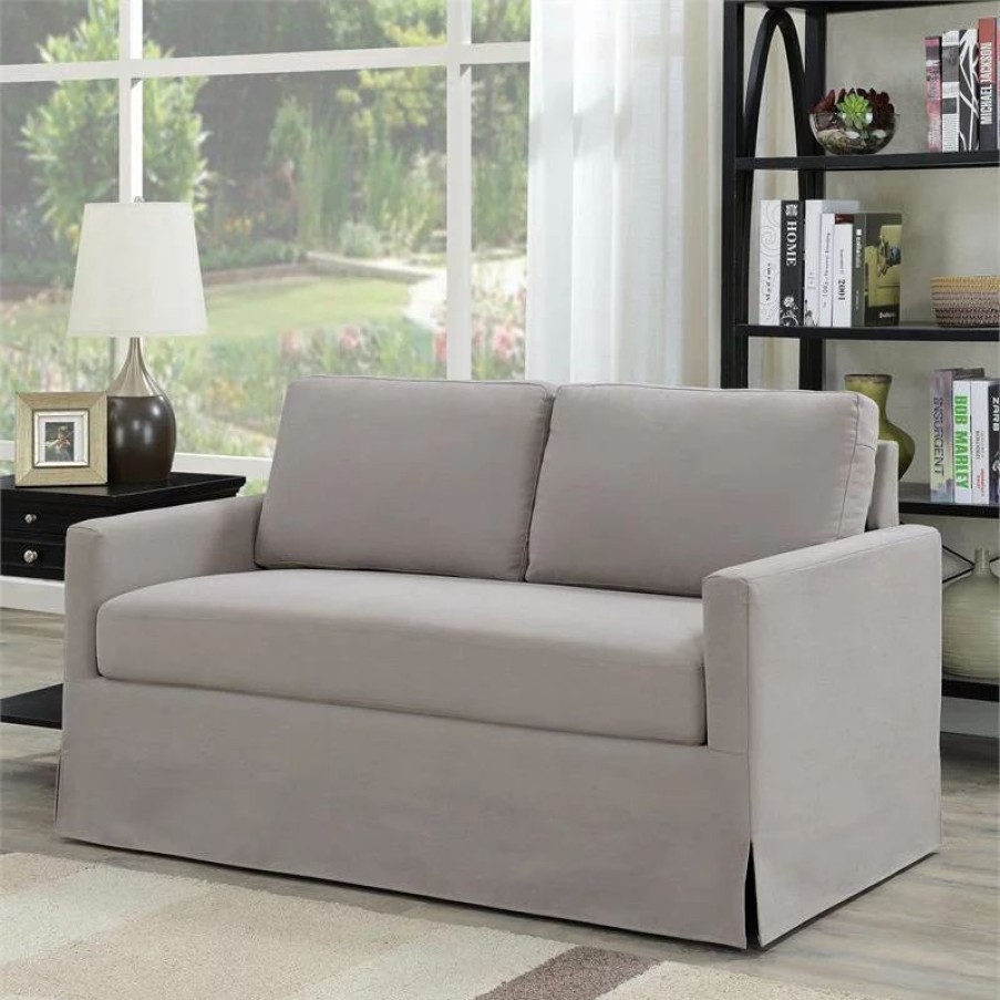 Sofas & Sectionals * | Pri Home Fare Modern Slipcover Style Sofa In Storm Gray