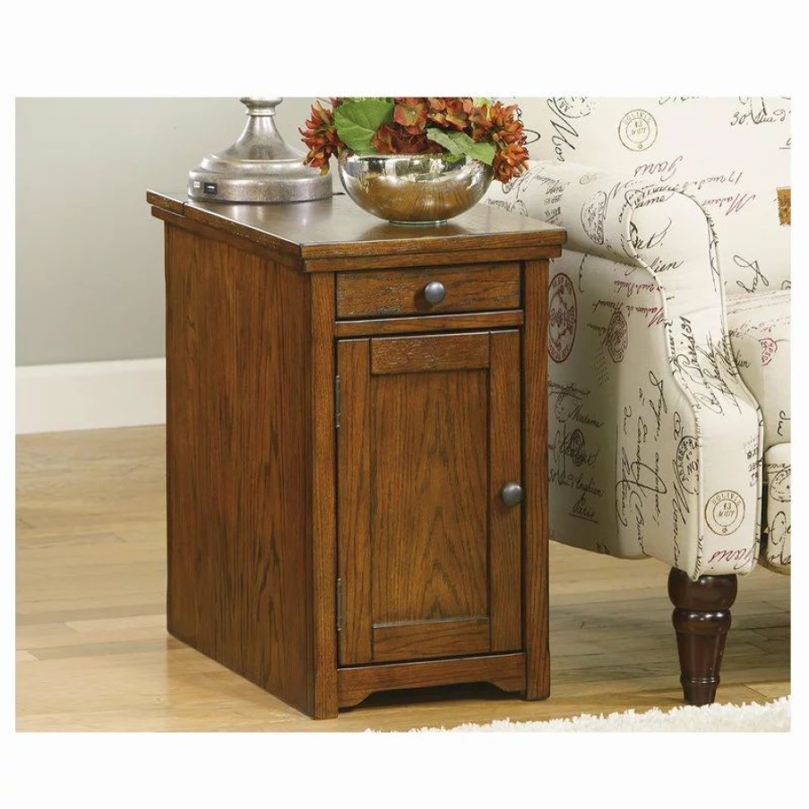 Coffee & Accent Tables * | Ashley Furniture Industries Laflorn Contemporary Chair/Side Table, Brown