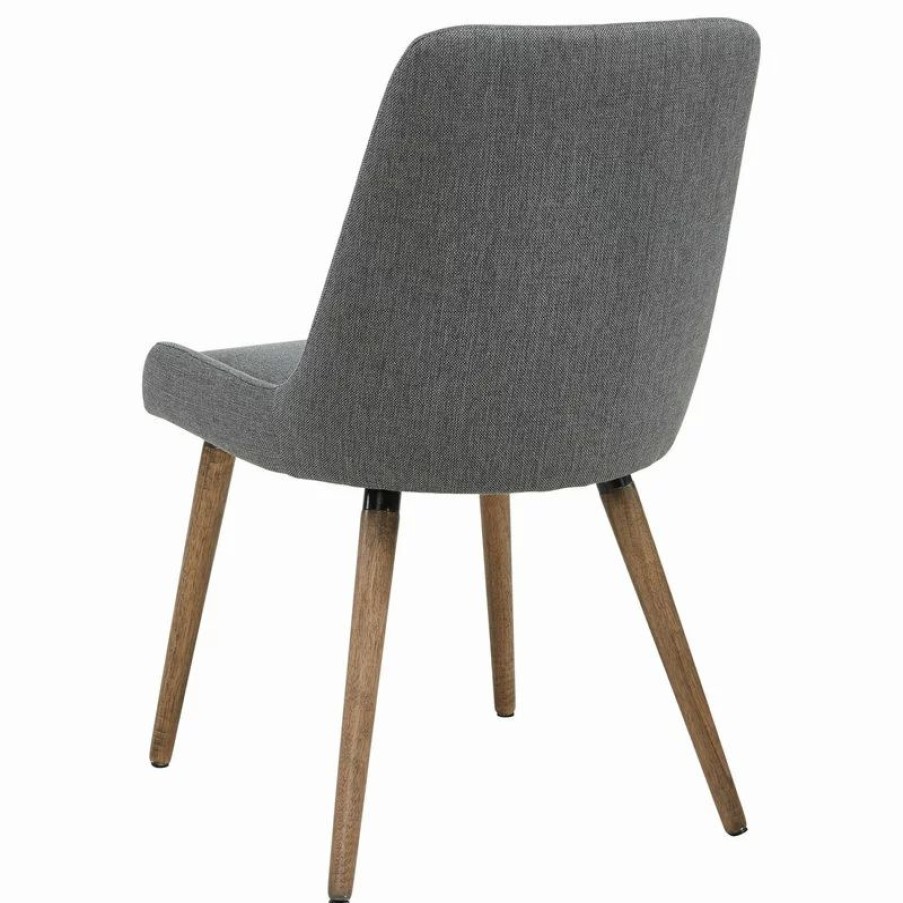 Chairs * | Whi Set Of 2 Upholstered Fabric Chair, Dark Gray And Gray Leg