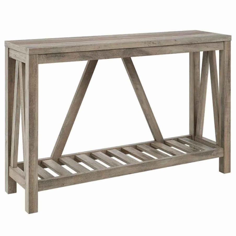 Console Tables * | Walker Edison 52 Modern Farmhouse Entryway Table, Gray Wash