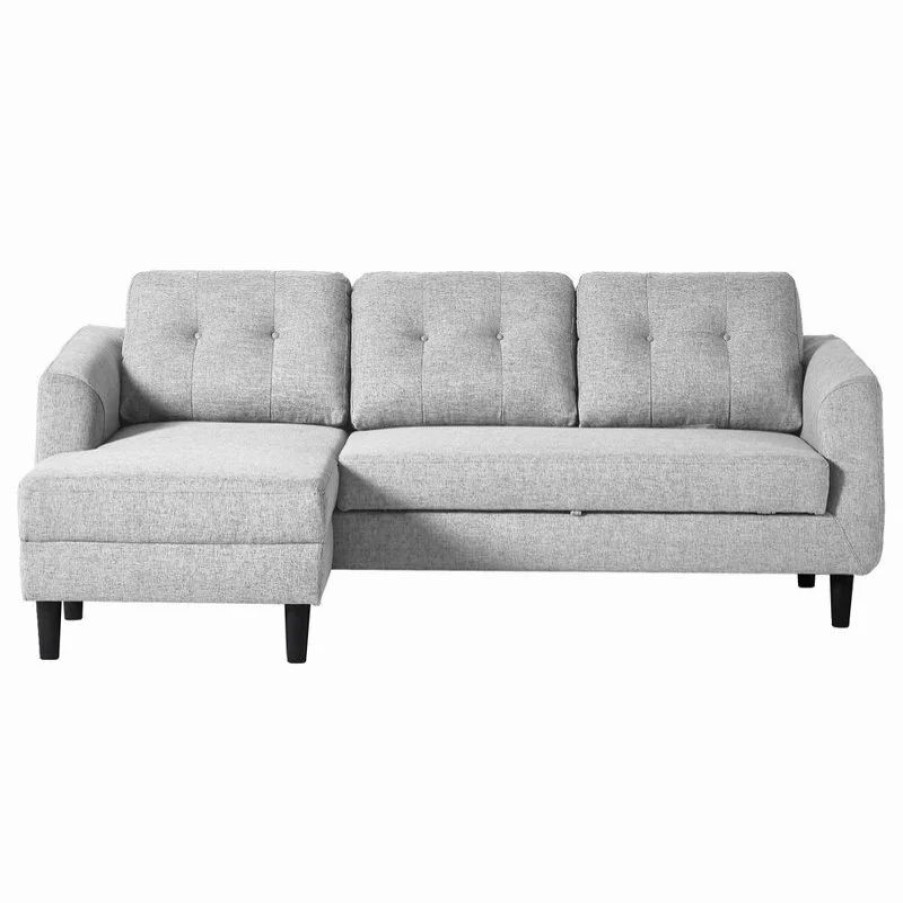 Sofas & Sectionals * | Moe'S Home Collection Belagio Sofa Bed With Chaise, Light Gray, Left