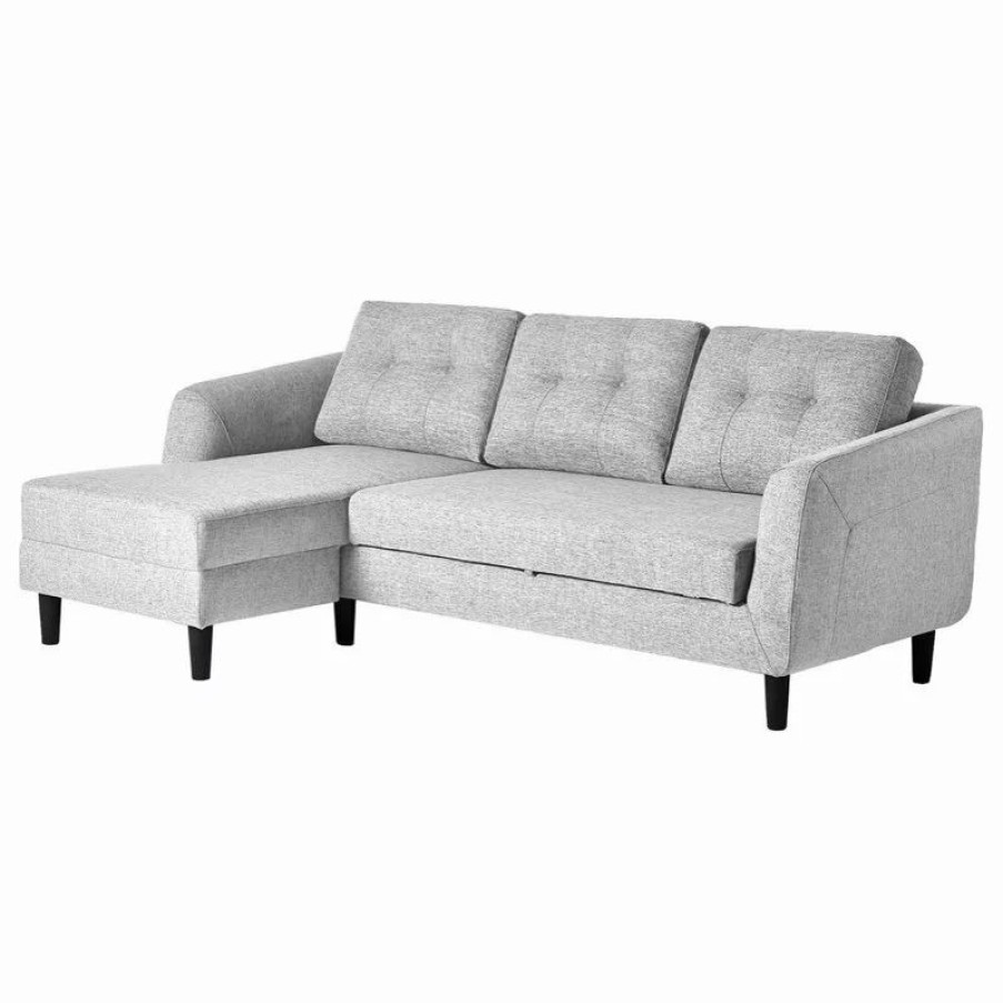 Sofas & Sectionals * | Moe'S Home Collection Belagio Sofa Bed With Chaise, Light Gray, Left