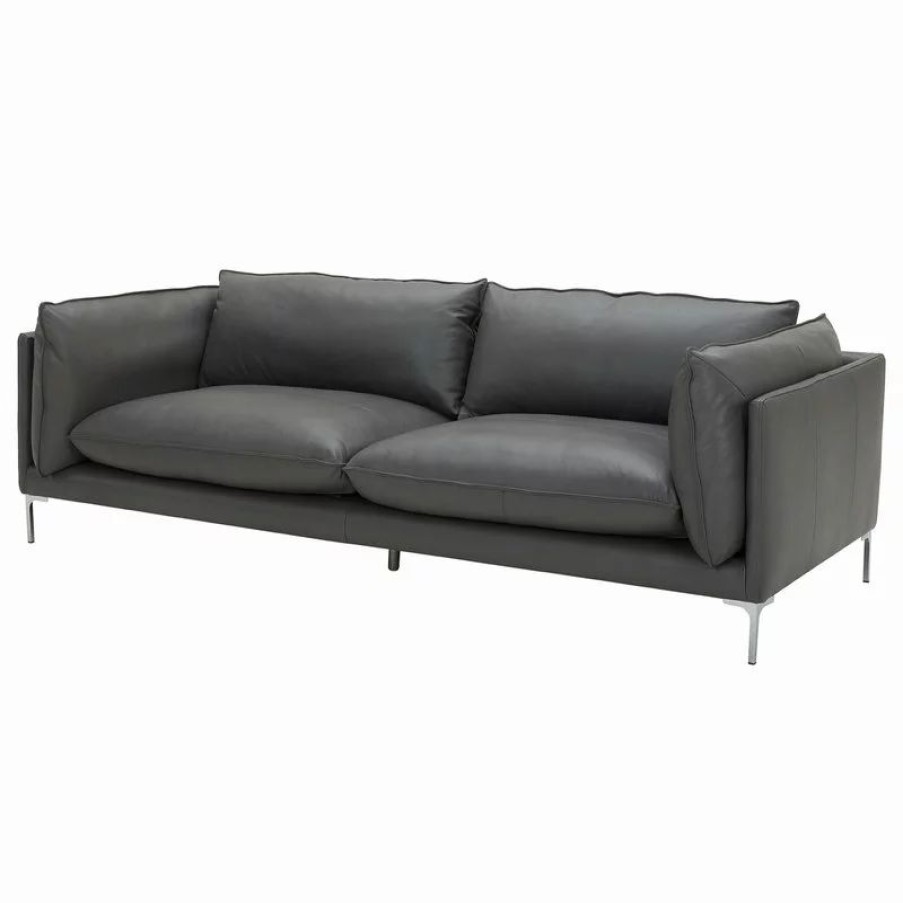 Sofas & Sectionals * | Vig Furniture Inc. Divani Casa Harvest Modern Full Leather Sofa, Gray