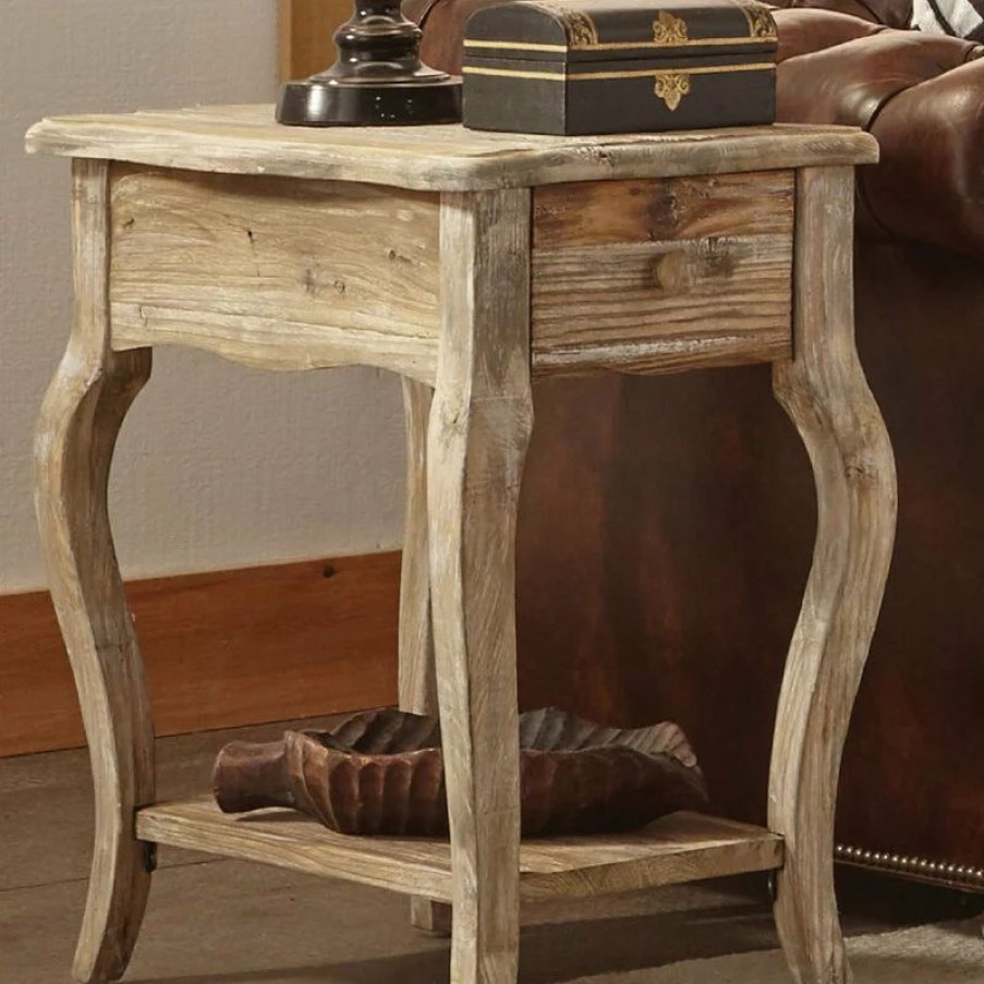 Coffee & Accent Tables * | Bolton Furniture, Inc. Rustic Reclaimed End Table, Driftwood