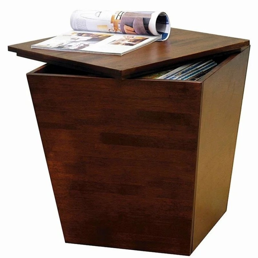 Coffee & Accent Tables * | Winsome Trading, Inc Mezo Storage Cube, Accent Table, Walnut