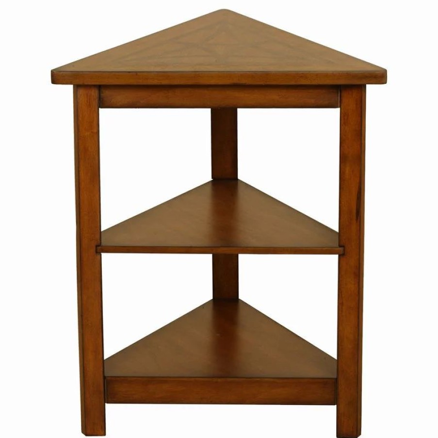 Coffee & Accent Tables * | Welcome Home Accents Walnut Triangle Accent Table