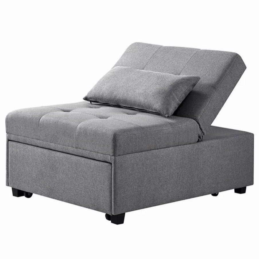 Sofas & Sectionals * | Linon Home Decor Products Linon Boone Upholstered Convertible Sofa Bed In Gray