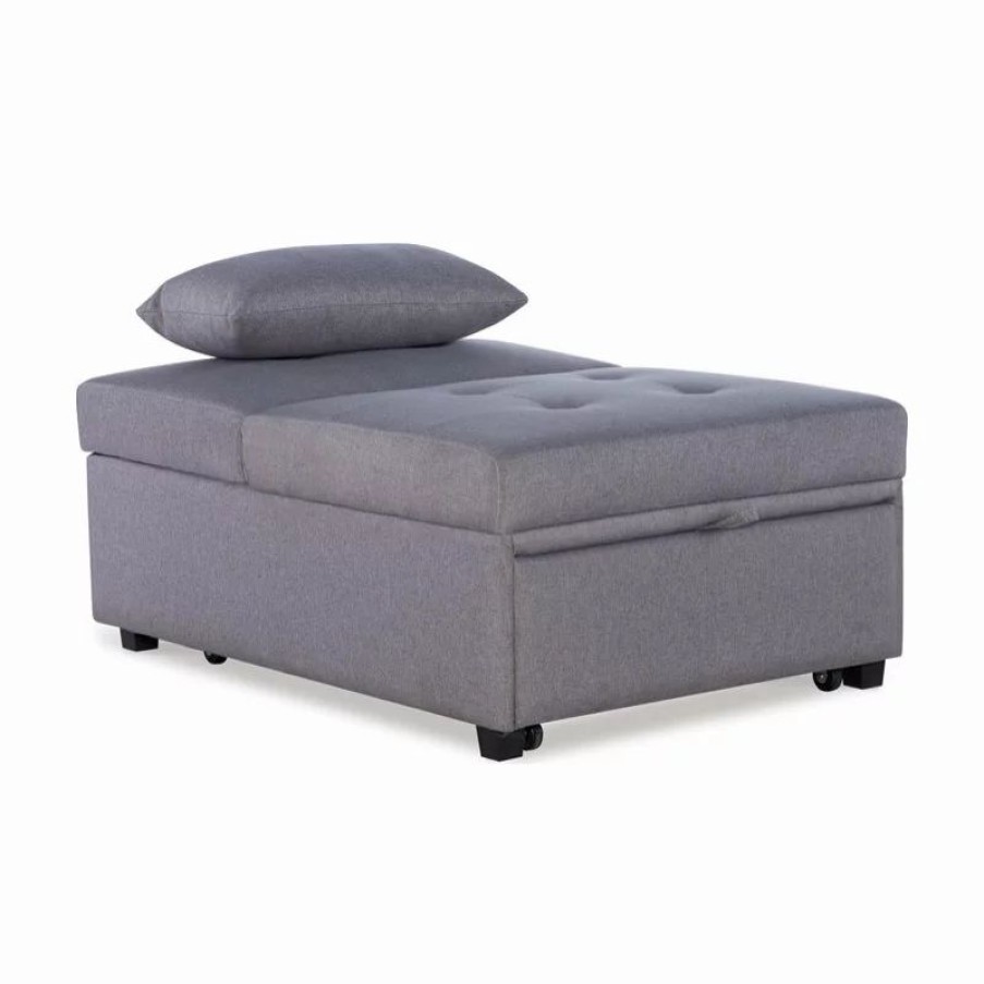 Sofas & Sectionals * | Linon Home Decor Products Linon Boone Upholstered Convertible Sofa Bed In Gray