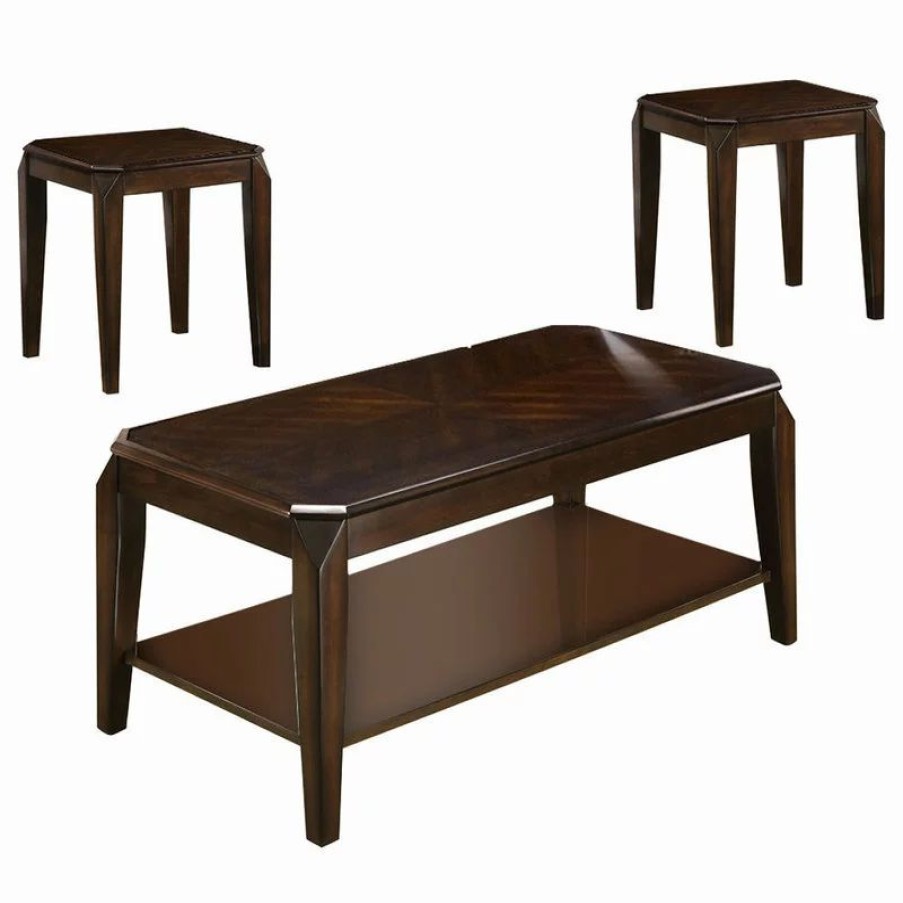 Coffee & Accent Tables * | Acme Furniture Docila 3-Piece Coffee/End Table Set, Walnut