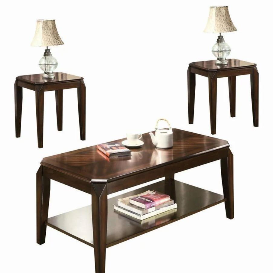 Coffee & Accent Tables * | Acme Furniture Docila 3-Piece Coffee/End Table Set, Walnut