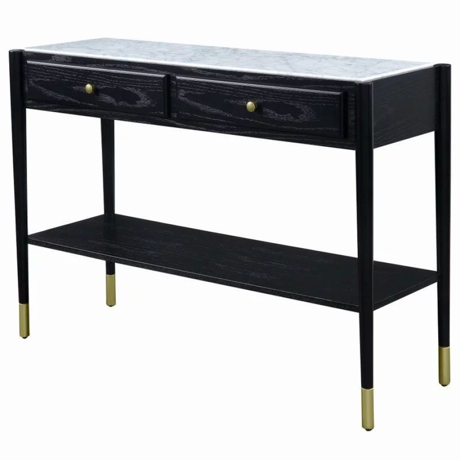 Console Tables * | Acme Furniture Atalia Sofa Table, Marble And Black