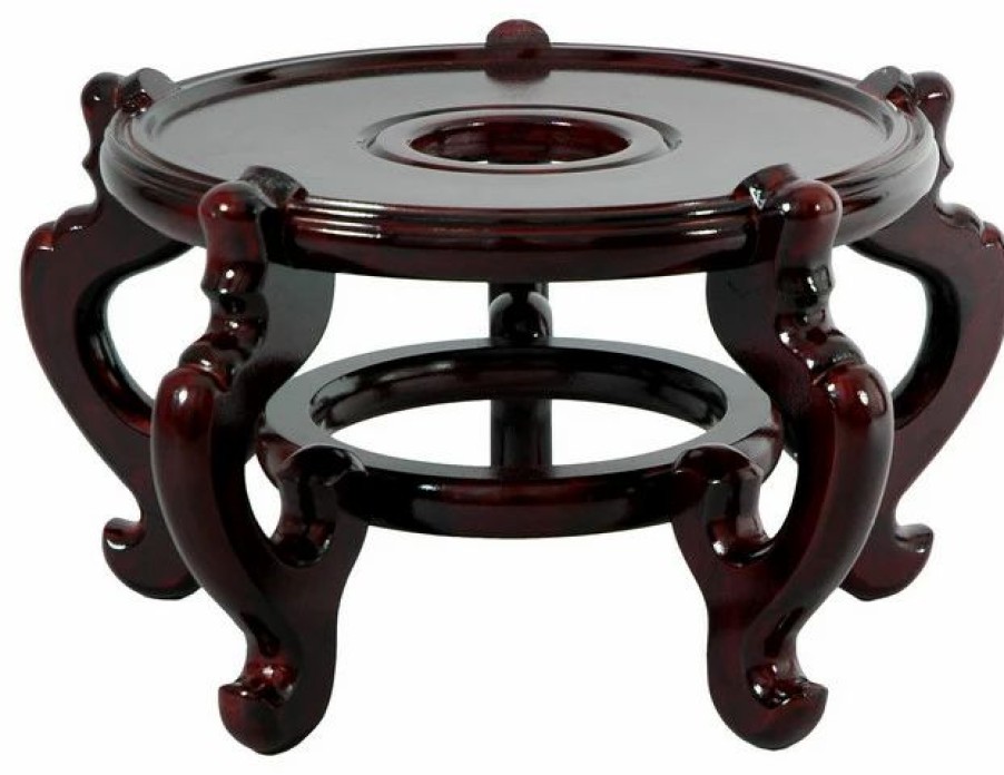 Coffee & Accent Tables * | Oriental Furniture Rosewood Fishbowl Stand, Size 11.5 Base Diameter