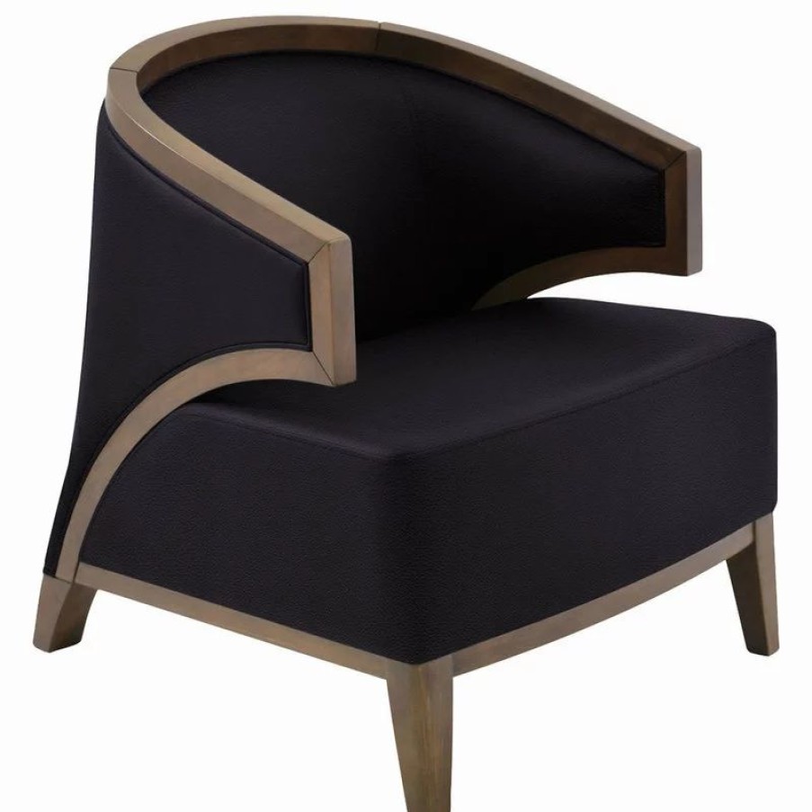 Chairs * | Sohoconcept Mostar Arm Chair, Black Leatherette