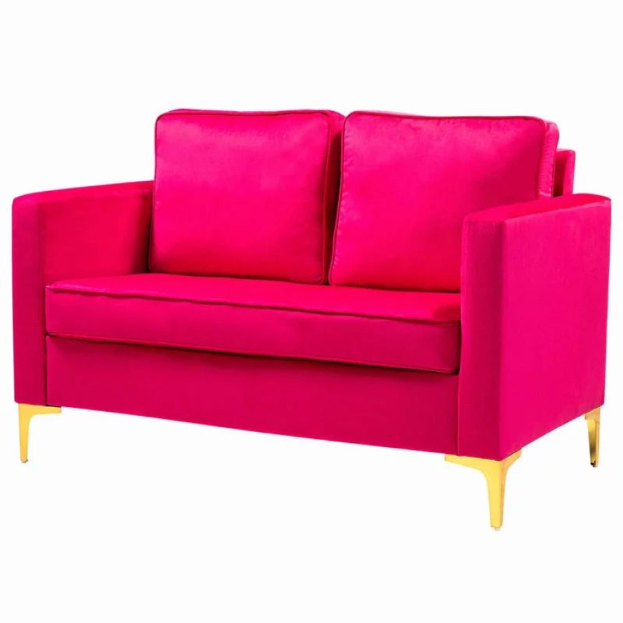 Sofas & Sectionals * | Karat Home Upholstered Sofa With Loose Back, Fushia