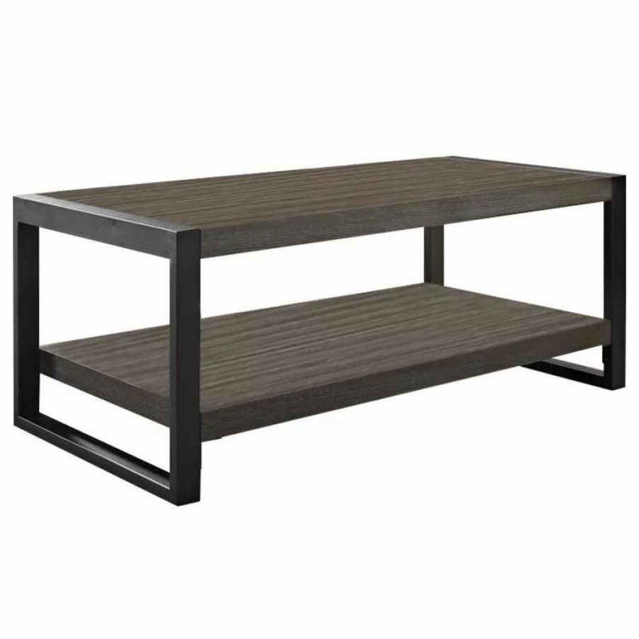 Coffee & Accent Tables * | Walker Edison Angelo:Home 48 Industrial Coffee Table Charcoal