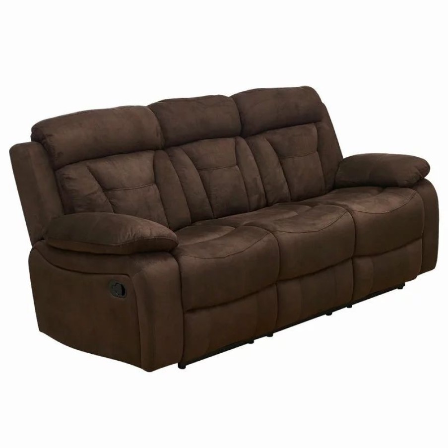 Sofas & Sectionals * | Betsy Furniture Microfiber Reclining Sofa, Brown