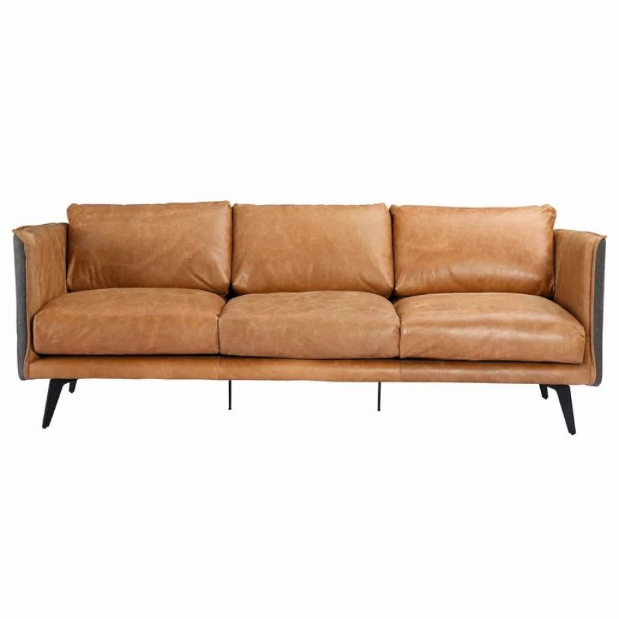 Sofas & Sectionals * | Moe'S Home Collection Messina Leather Sofa Cigare Tan Leather