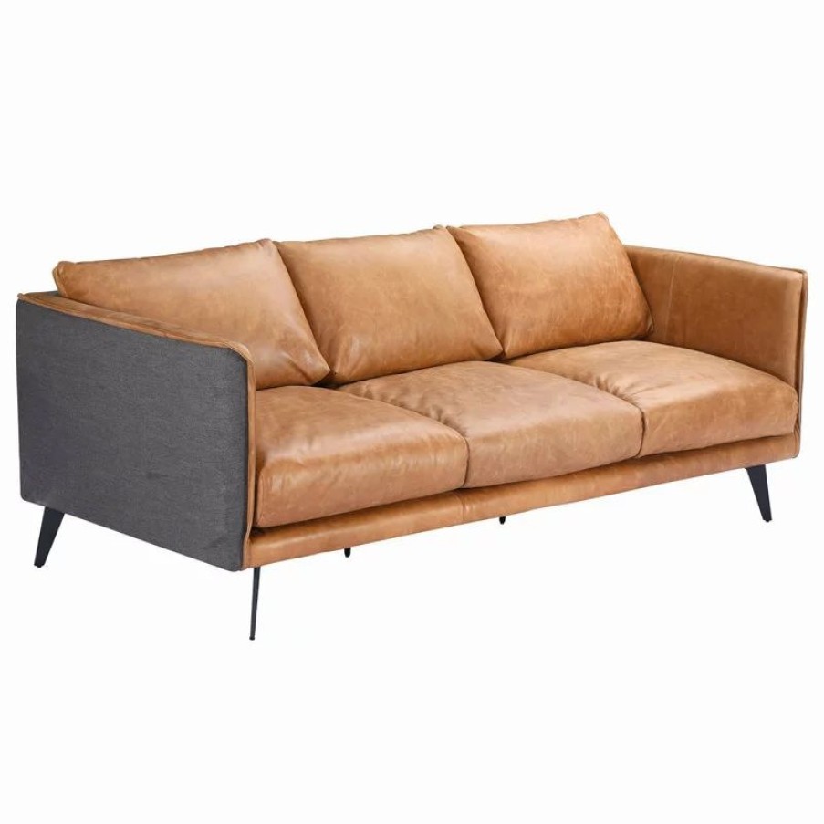 Sofas & Sectionals * | Moe'S Home Collection Messina Leather Sofa Cigare Tan Leather