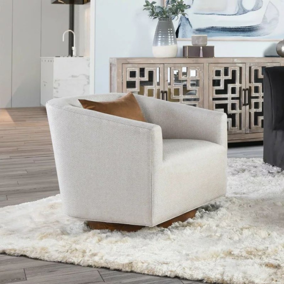 Chairs * | Leonard Swivel Accent Chair By Kosas Home