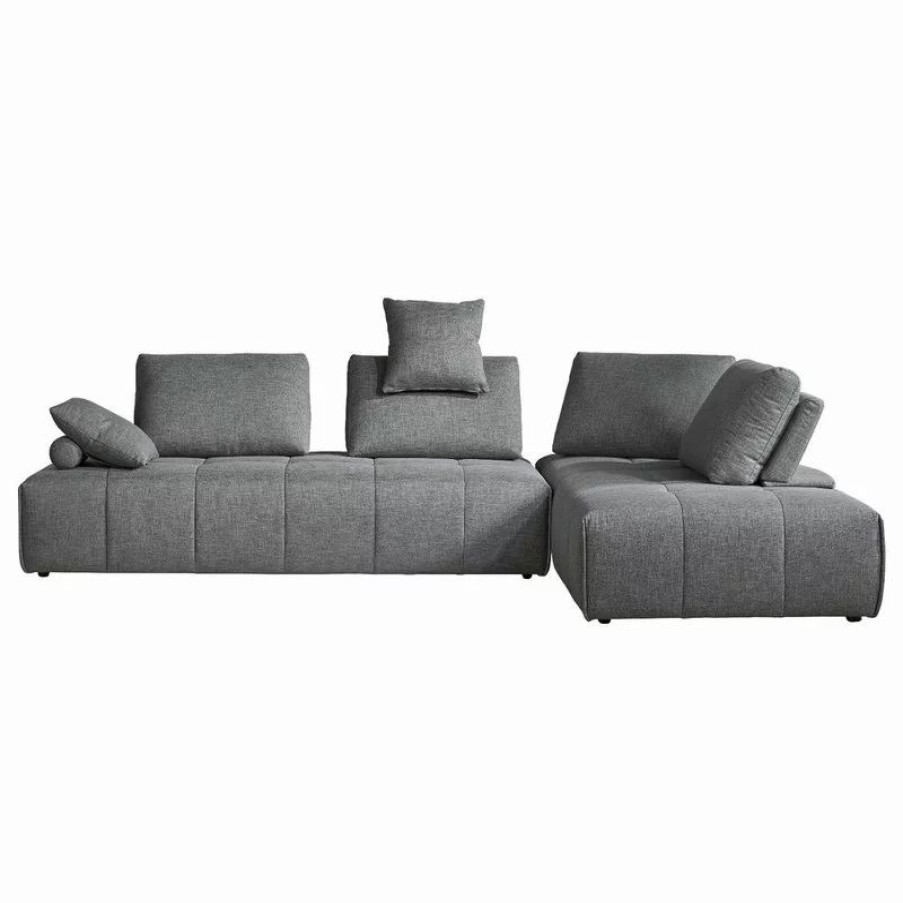 Sofas & Sectionals * | Divani Casa Edgar Modern Fabric Upholstered Modular Sectional Sofa In Gray