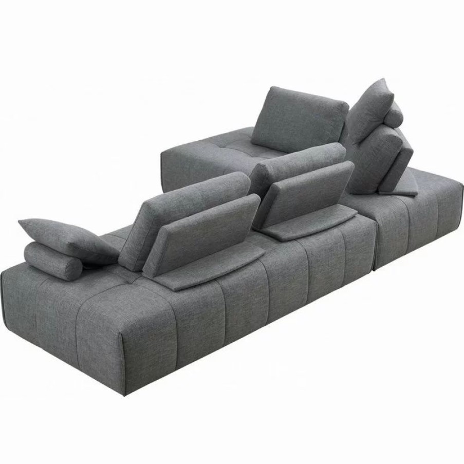 Sofas & Sectionals * | Divani Casa Edgar Modern Fabric Upholstered Modular Sectional Sofa In Gray