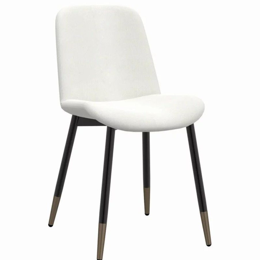 Chairs * | Worldwide Homefurnishings Inc. Modern Side Chair, Set Of 2, Ivory