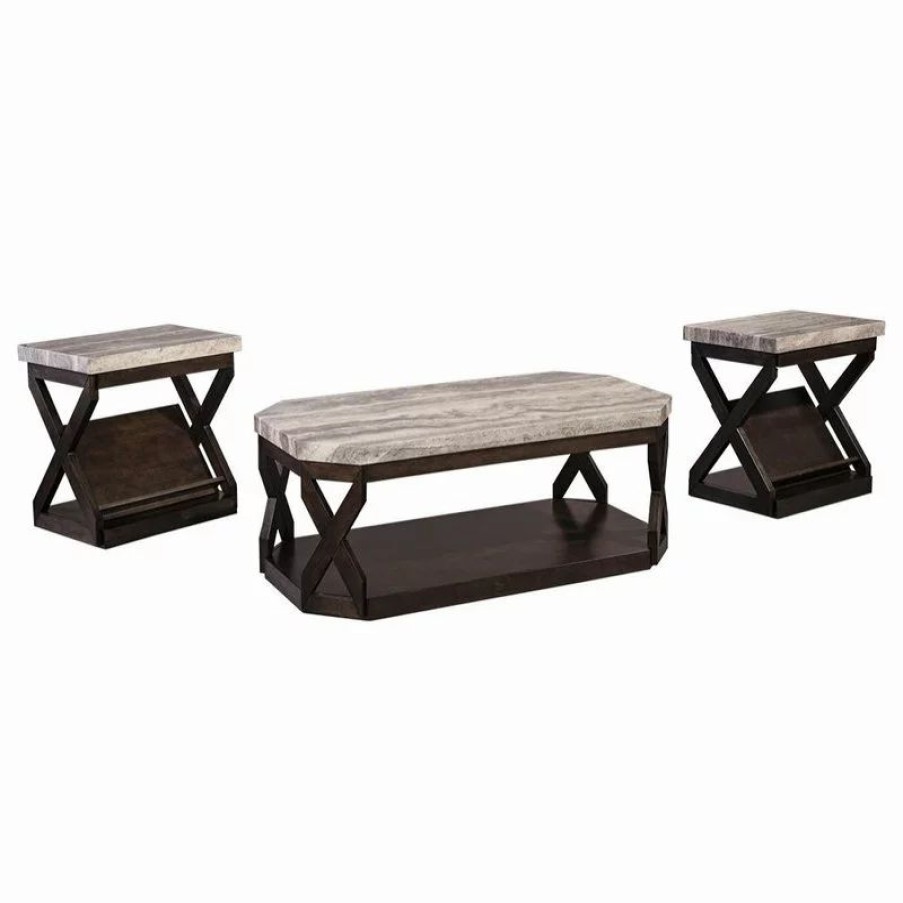 Coffee & Accent Tables * | Ashley Furniture Industries Ashley Furniture Radilyn 3 Piece Coffee Table Set In Grayish Brown