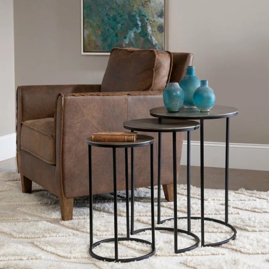 Coffee & Accent Tables * | Uttermost Erik Metal Nesting Tables, 3-Piece Set