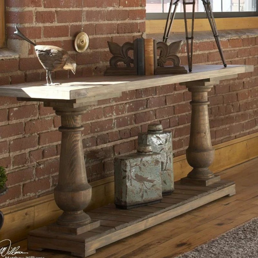 Console Tables * | Uttermost Stratford Rustic Console