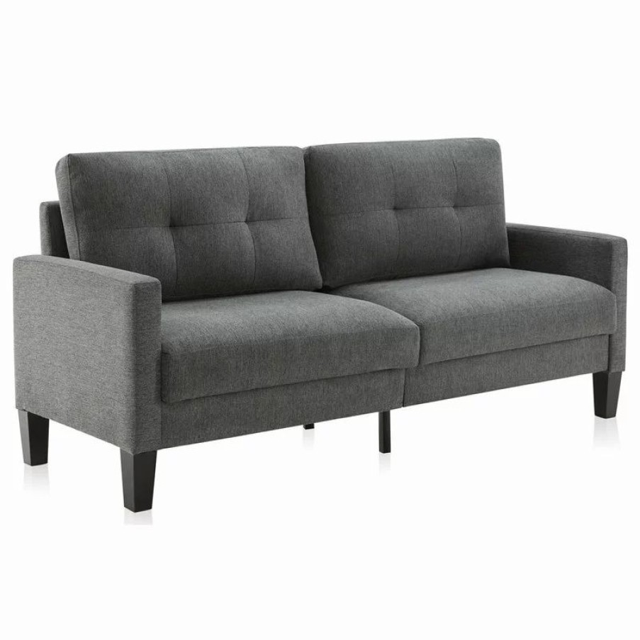 Sofas & Sectionals * | Belleze Modern Upholstered Fabric Sofa/Loveseat, Dark Gray