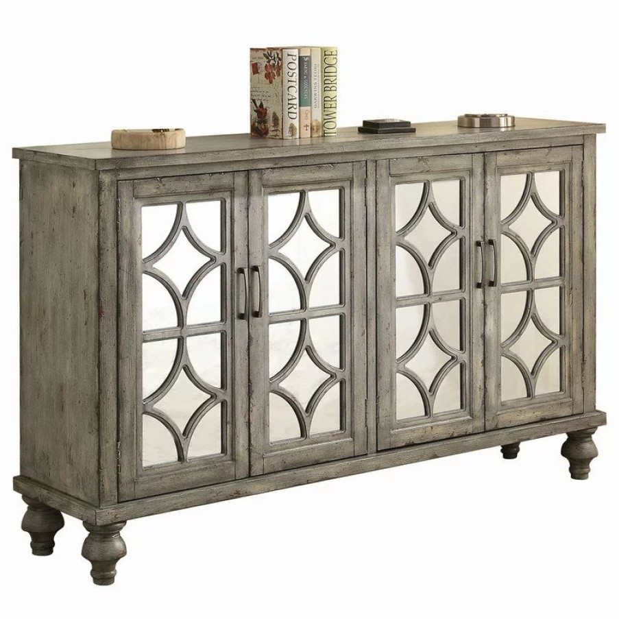 Console Tables * | Acme Furniture Velika Console Table, Weathered Gray