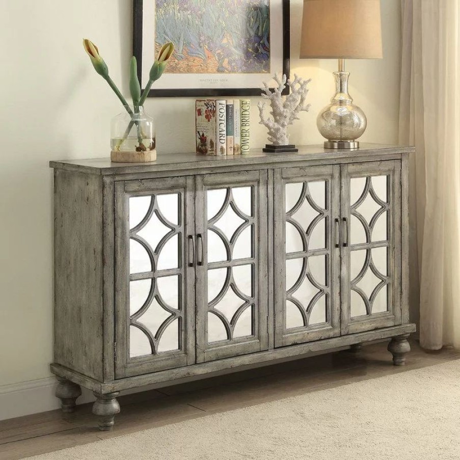 Console Tables * | Acme Furniture Velika Console Table, Weathered Gray