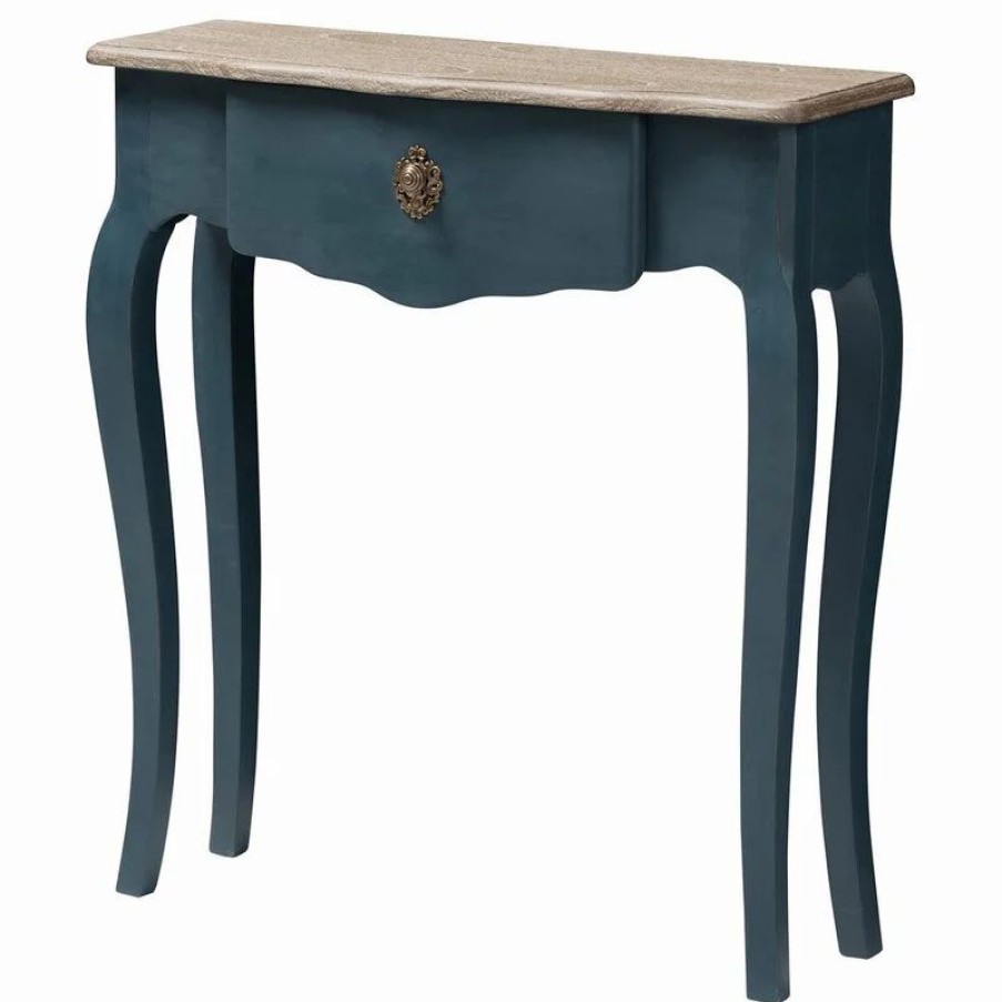 Console Tables * | Baxton Studio Mazarine Classic And Provincial Blue Spruce Console Table