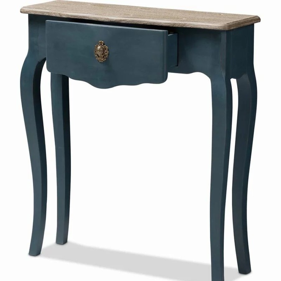 Console Tables * | Baxton Studio Mazarine Classic And Provincial Blue Spruce Console Table