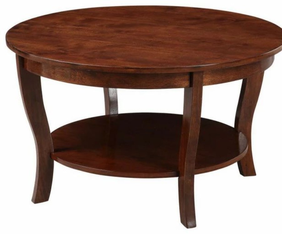 Coffee & Accent Tables * | Convenience Concepts American Heritage Round Coffee Table With Shelf