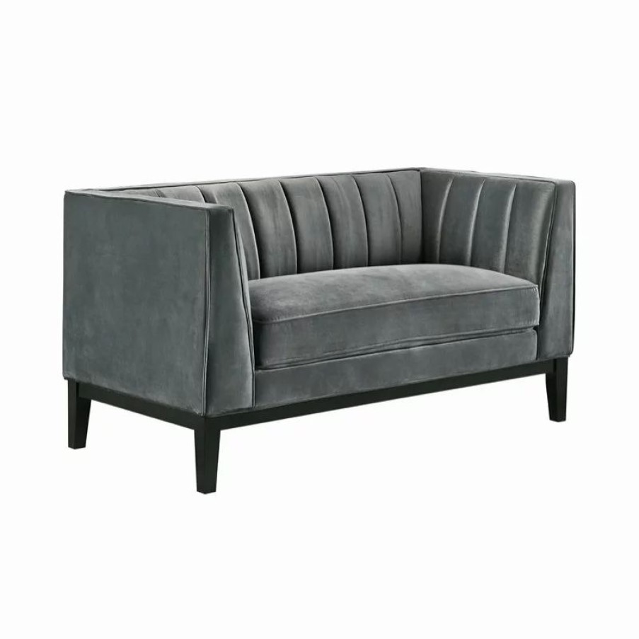 Sofas & Sectionals * | Picket House Furnishings Calabasas Loveseat In Light Grey Velvet