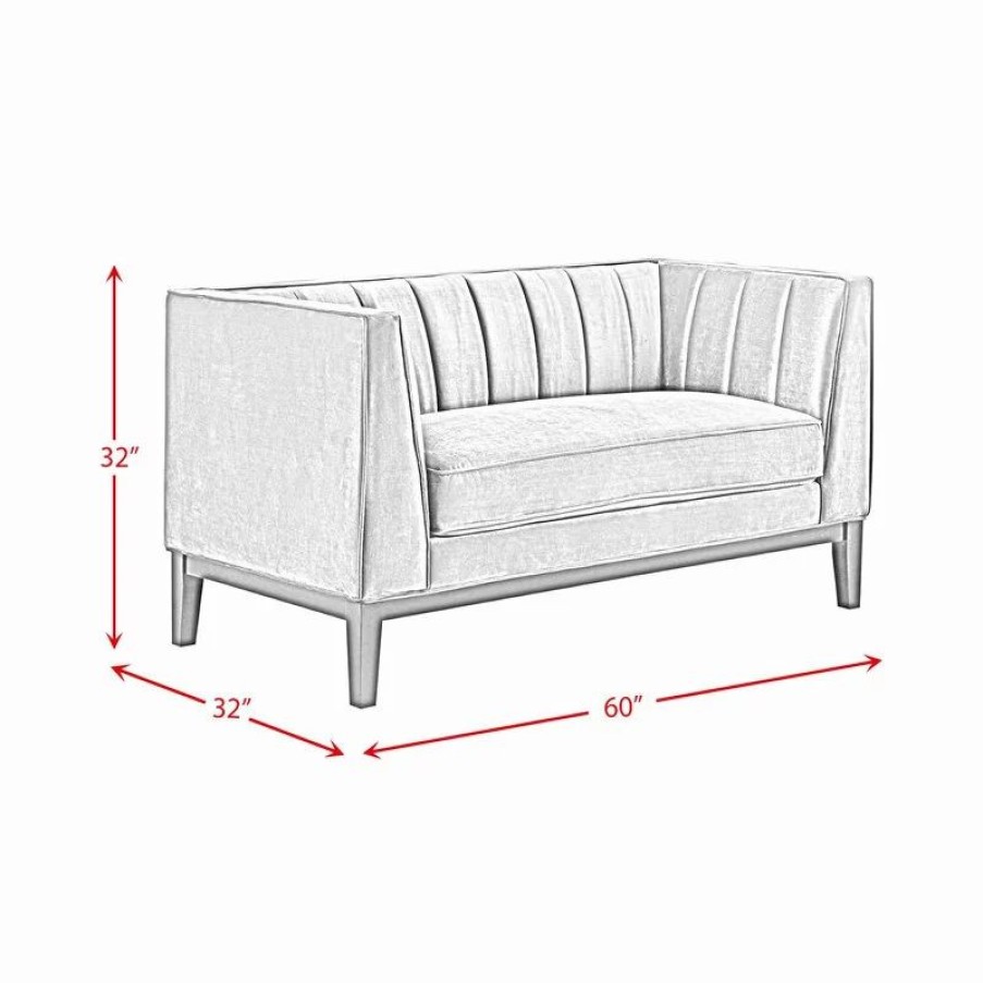 Sofas & Sectionals * | Picket House Furnishings Calabasas Loveseat In Light Grey Velvet