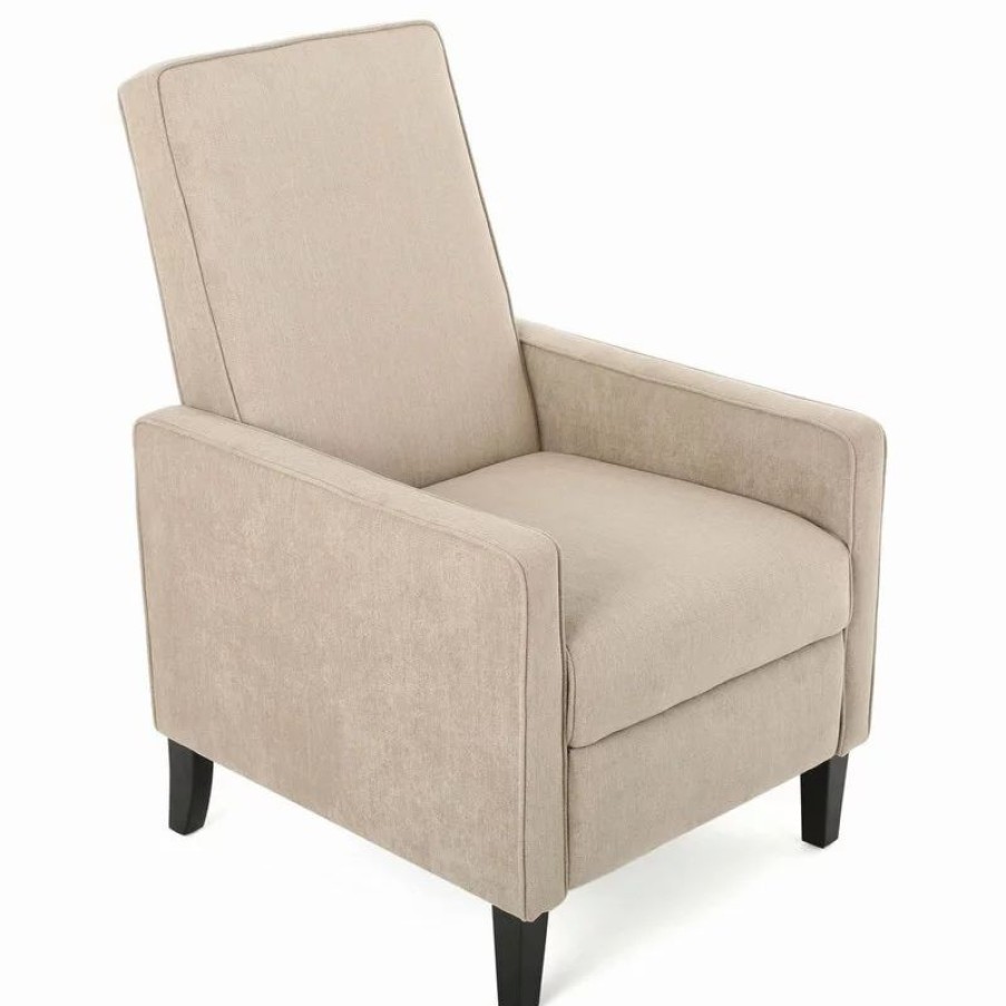 Chairs * | Gdfstudio Gdf Studio Lindqvist Beige Fabric Slim Recliner Chair