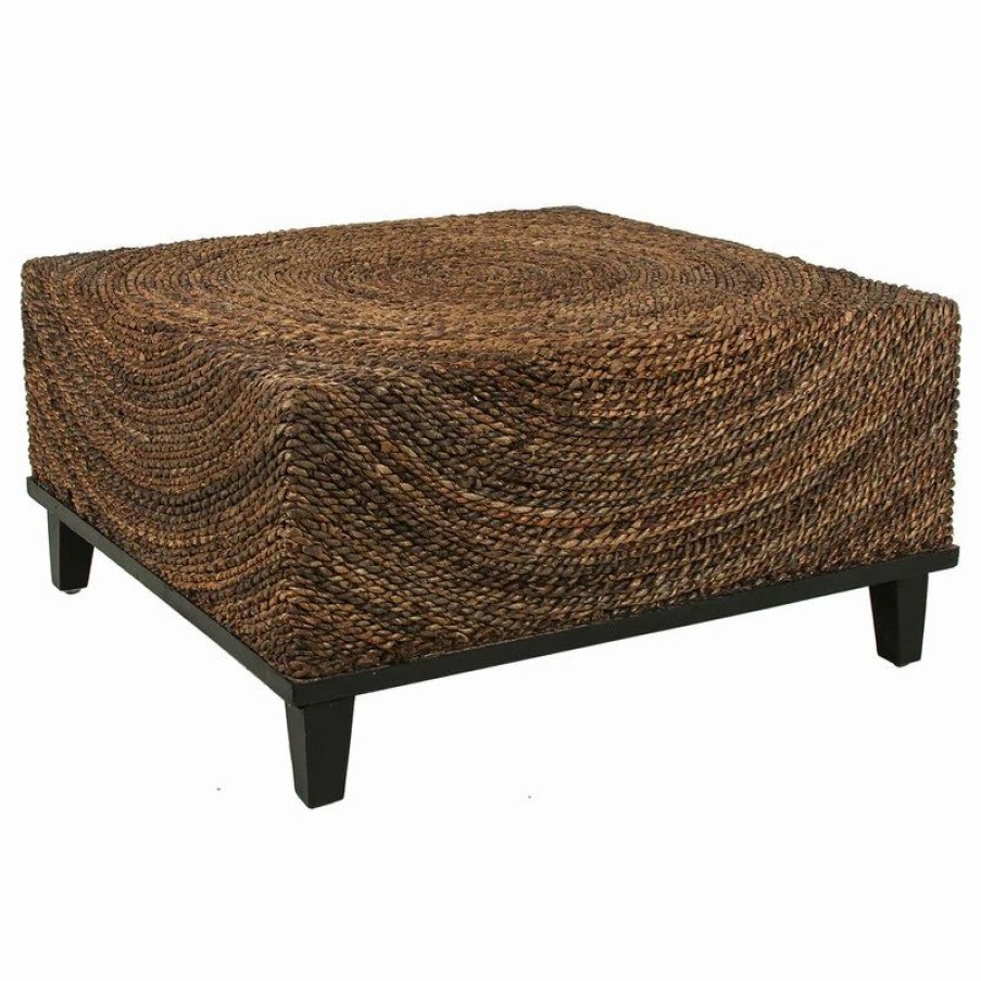 Coffee & Accent Tables * | East At Main'S Chickasaw Brown Abaca Square Coffee Table