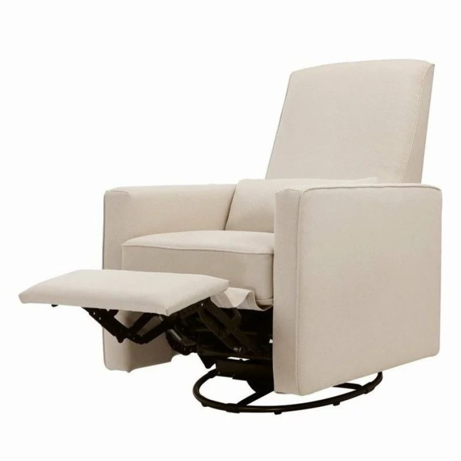 Chairs * | Davinci Piper Recliner And Swivel Glider In Cream With Piping