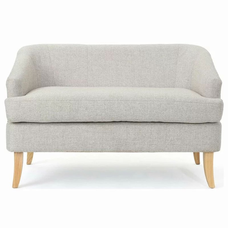 Sofas & Sectionals * | Efurnish Mid Century Loveseat, Curved Legs With Grey Polyester Upholstery