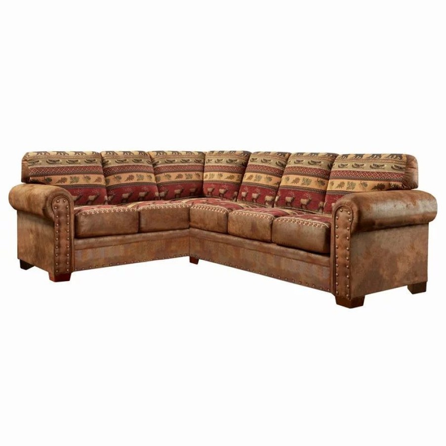 Sofas & Sectionals * | American Furniture Classics Model B1650K Sierra Lodge Two Piece Sectional Sofa