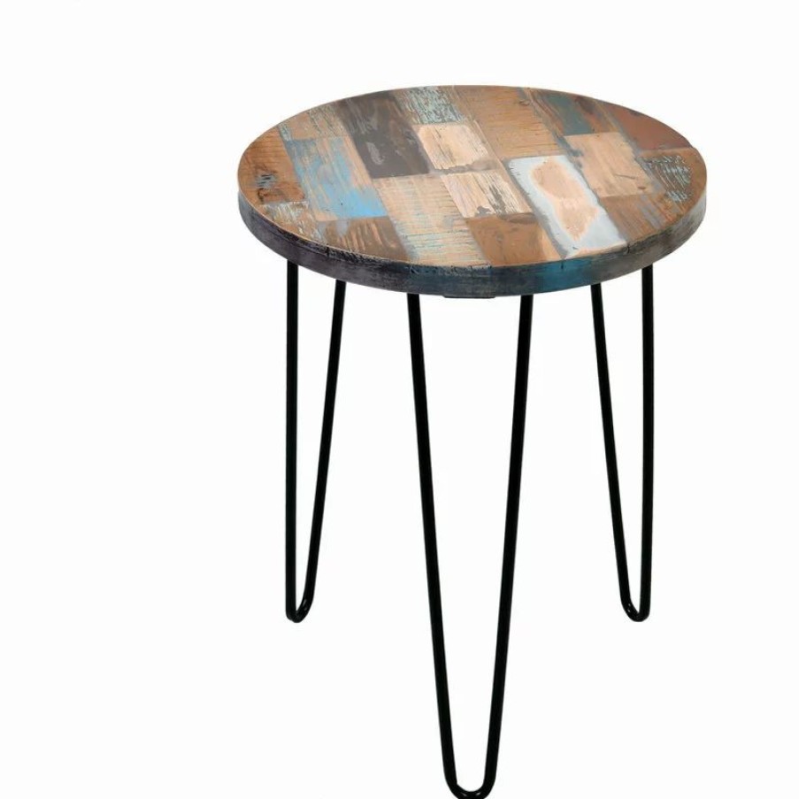 Coffee & Accent Tables * | Welland Industries Llc Taylor Side Table Reclaimed Wood, Round